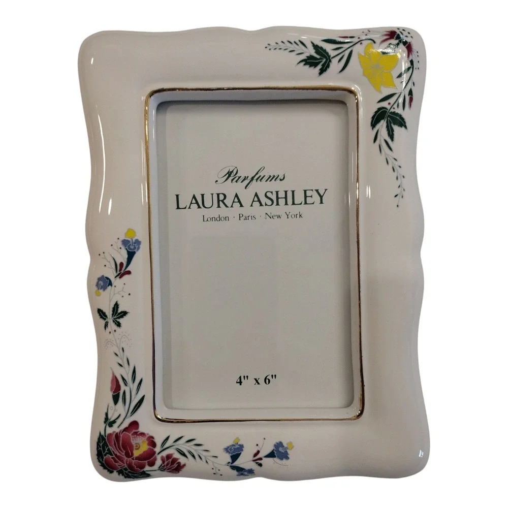 Vintage Laura Ashley Set Of 2 Floral Cottage Core Photo Frames (3.5x5 and 4x6)